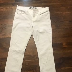 Express White Cropped Skinny Jeans